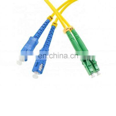 high quality 1m or  customized SM9/125 upc apc  Single Mode duplex Fiber Optic Patchcord  sc-lc duplex patch cords