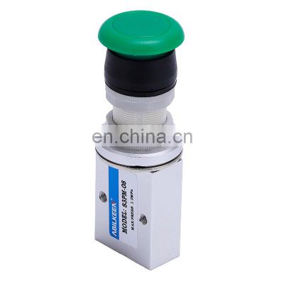 High Quality S3 Series S3PM Manual Mushroom Type Automatic Mechanical Control Pneumatic Push Button Valve