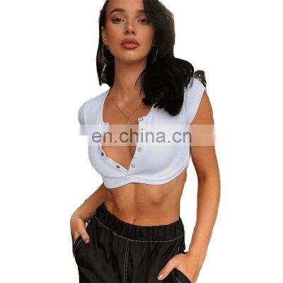 Women ladies Short Sleeve Crop top elegant Plain basic debardeur femme Tank Party bodycon bandage stretch Vest Tee tunique femme