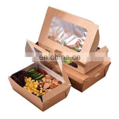 Sunkea eco friendly kraft paper food grade salad box