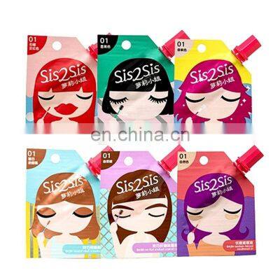 Custom Printed Makeup Cosmetic Spout Pouch Mascara and Lip Spout Packaging Bag With Brush photo-4