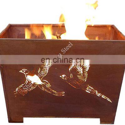 Customized Size Outdoor Wood Burning Garden Fire Pit Square Large Steel Fire Bowl photo-5