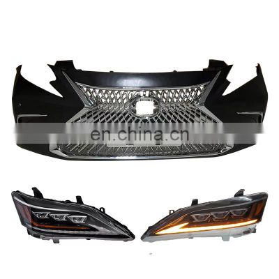 Car Front Rear Bumper Auto Front Bumper for ES 2006-2012 Update 2018 body kits Head Lights 3 eyes for ES