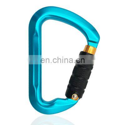 JRSGS Outdoor Carabiner Customized Logo & Color D Shape Climbing Snap Hook Aluminum Carabiner 30KN S7112