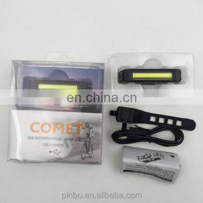 Promotional 100 Lumens COB LED USB Rechargeable Led Bike Light