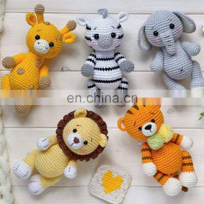 Hot Crochet Safari animal Amigurumi Toy Handmade Hand Knitted Baby gift Newborn toddler Present Cheap Wholesale