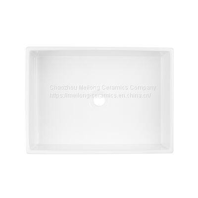 White 21 Inch Farmhouse Kitchen Sink Vitreous China Bathroom Apron Front Sink photo-2
