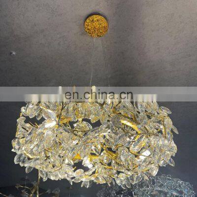 Luxury Modern Tree Branch Chandelier Hanging Glass Pendant Light Fixture for Home Decor