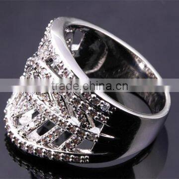 New Design Leaf Shape 2-Tone Inlay Jewelry Luxury Cocktail Party Ring Bijoux photo-6