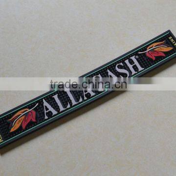 Personalized Advertising Log Soft Pvc Bar Counter Mat Drip Black Pad
