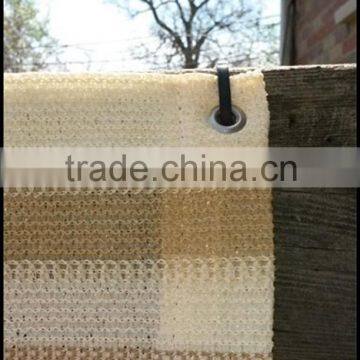 Ivory / Khaki / Brown Striped Outdoor Privacy Screen Net Mesh For Deck, Balcony, Fence, Pool or Patio. 34" H x 184" L INCHES photo-3
