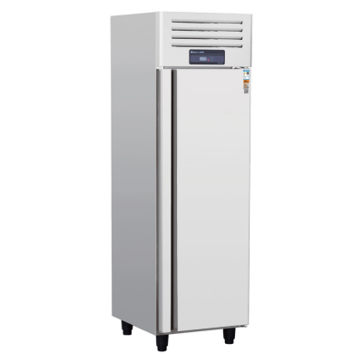 Refrigerador o congelador vertical de puerta única de estilo europeo, gabinete de cristal para la cocina de restaurantes