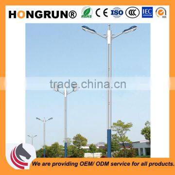 Arc designed Dual-arm street light pole used for residential area lamp poles