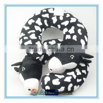 Custom stuffed plush cow kids travel neck cushion