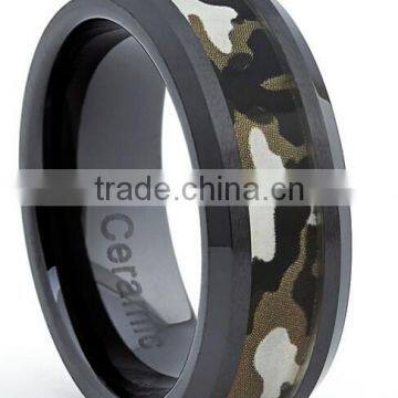 Wholesale Black Ceramic Military Camo Ring