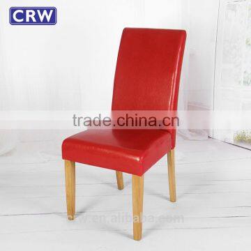 Wooden Legs Dining Chair with PU or Fabric Customized Color PU Chair