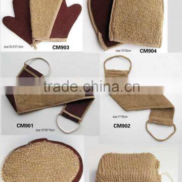 2016 yiwu Natural hemp bath product bath mitt