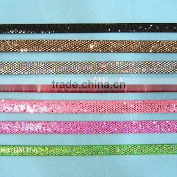 Personalized Glitter Pu Leather Wristbands can be slide with alphabets Letters