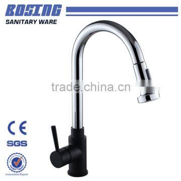 Classic Wholesale Brass Body Black Zinc Handle Pull Out Sink Kitchen Mixer