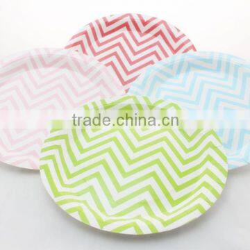 9 Inch Pink&White Striped Round Wedding Party Paper Plates,Paper Dish China Wholesales Quality Choice photo-3
