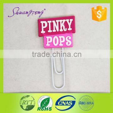 Alibaba express cheap custom logo rubber paper clip