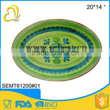 Retro designs melamine oval plates, FDA standard