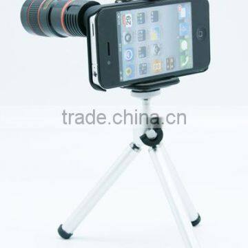 12X Zoom Telescope Phone Camera Lens Kit Tripod Case for Apple iPhone 4 4S 4G