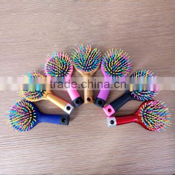 Magic Hair Brush Rainbow Teeth Hair Comb Rainbow Volume Hair Brush With Back Mirror