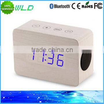 2015 Latest Portable Mini wireless ALarm Clock wooden speaker box