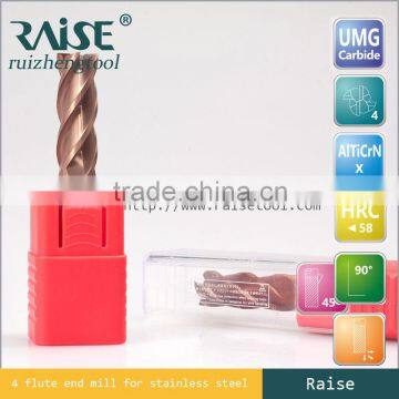 2/4 Flutes Solid Carbide Japan copper coated end mill Blue/Golden CNC end mill cutter