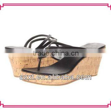 Fashion flip flop wood wedge slippers