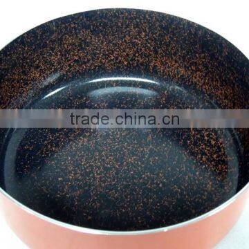 Granite Imitation Ceramic Marble Coating Press Aluminum Casserole With Soft Touch Silicone Painted Handles photo-2