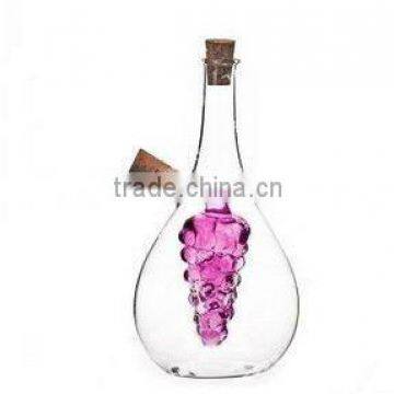 2014 popular hand made heat resistant borosilicate oil bottle