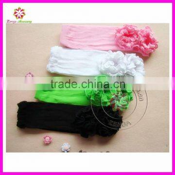 Wholesale cotton solid color ruffle baby leg warmer