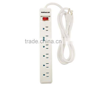 6 Outlets US Standard 110v Surge Protector With Shutter Overloading Protection