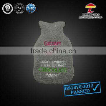 500ml high quality hot water bottle with embroidery fleece cover