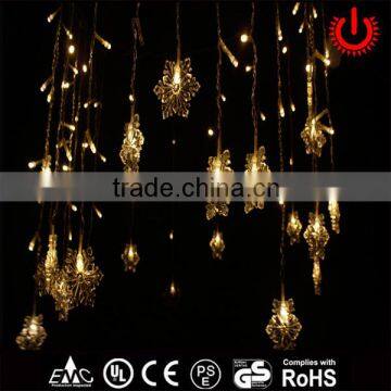 crystal snowflake warm white decorative icicle lights