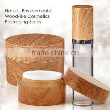 wooden Cosmetic Jars Empty Plastic