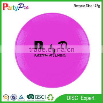 Partypro Turkey Market 2015 BSCI factory 175g Soft PE plastic frisbee sport toy logo printing ultimate frisbee disc golf