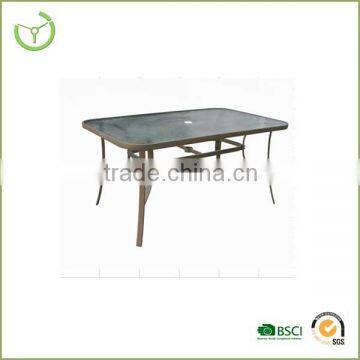 HL-T-08026 outdoor Frosted glass rectangle metal table made in China