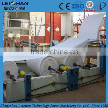 High speed rewinder for tissue paper mills