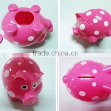 Lovely piggy bank made by plastic