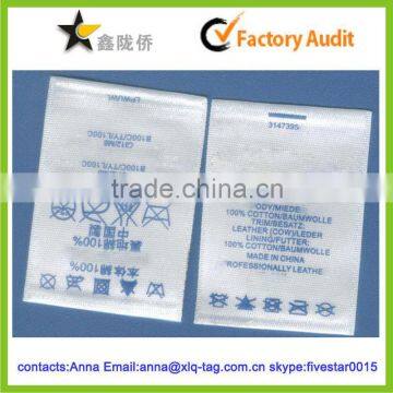 2016 Best price accept DIY custom wash intruction care label