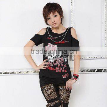 PUNK VISUAL KEI ROCK BLACK 71170 TEE CHAIN T-shirt