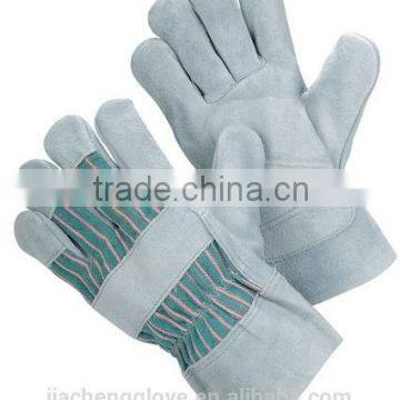 JS102CBSAN Cow Split Cotton Back Leather Glove,Safety Glove, leather working gloves