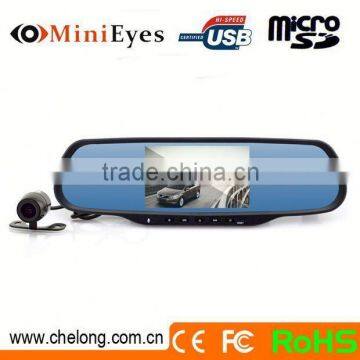 Chelong Factory 5.0inch Android 4.0.4 Dual Lens 120deg Wifi G-sensor GPS the most popular car rearview mirror