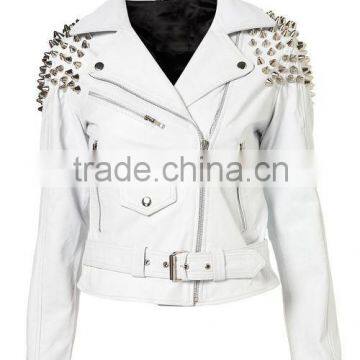 Women's black leather-look fringed fallaway jacket,ladies leather jacket