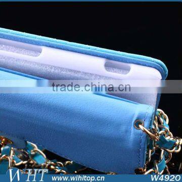 Hot New Products 2015 Trifold Design for Sony Xperia Z3 Wallet Case With Elegant Chain photo-4
