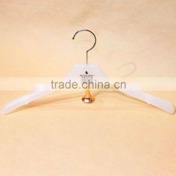 hot sale milk white translucent thin plastic hanger for dress display