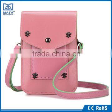 Wholesale Fashion PU Material Cell phone shoulder coin bag